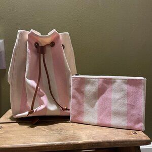 Madewell, The Canvas Somerset Backpack and Clutch in Stripe